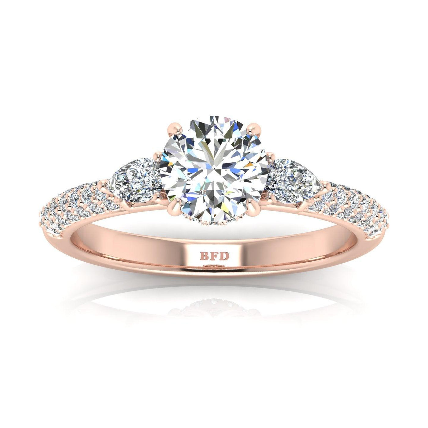 Certified Round & Pear Diamond Engagement Ring 2.50Ct