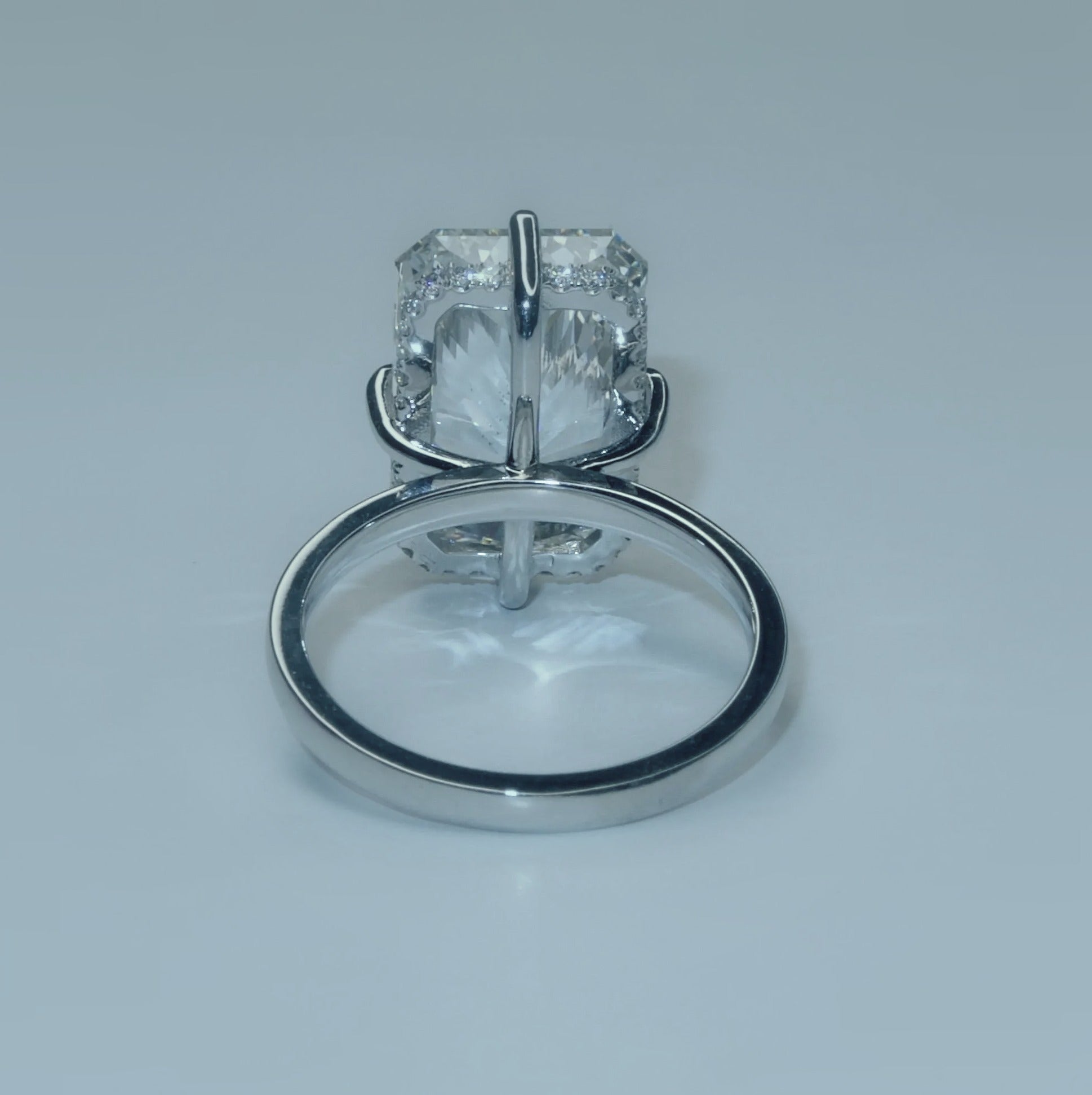 Certified 10.25CT Radiant Lab Grown Diamond Engagement Ring in Platinum