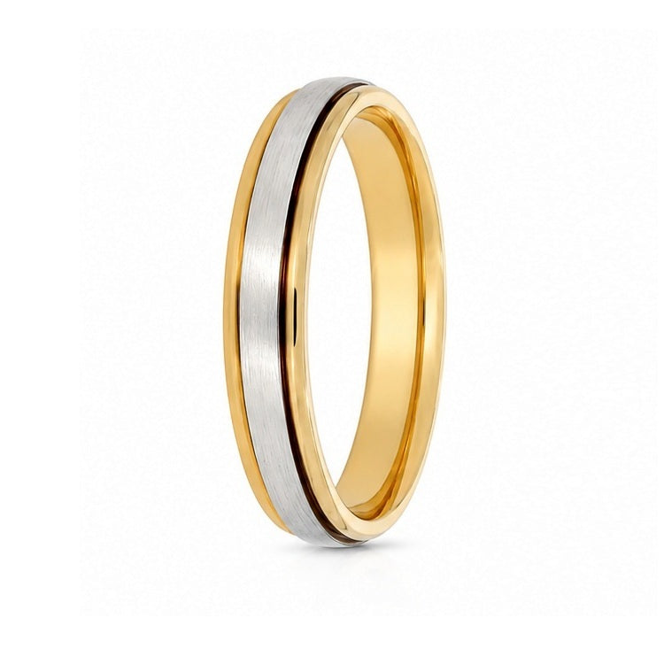 Men’s Two-Tone Wedding Ring in 18K Gold – 4mm