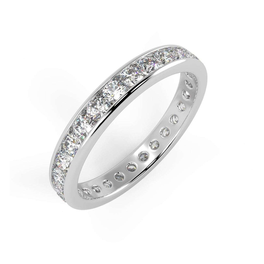 Best Offer ! D/VVS 1.00Ct Round Diamond Full Eternity Ring for Women's in Hallmarked Platinum / Gold