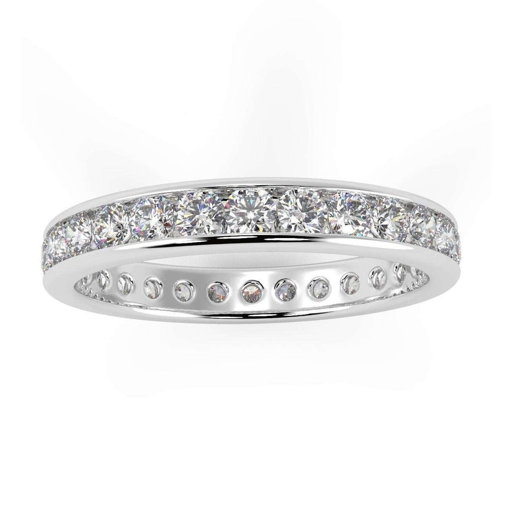 Best Offer ! D/VVS 1.00Ct Round Diamond Full Eternity Ring for Women's in Hallmarked Platinum / Gold