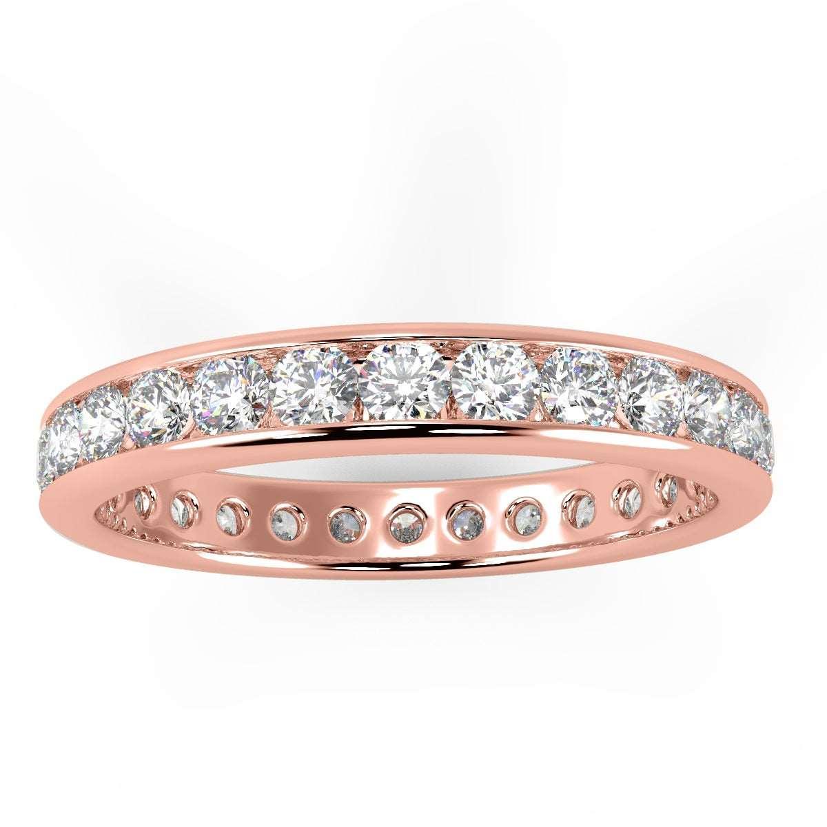 Best Offer ! D/VVS 1.00Ct Round Diamond Full Eternity Ring for Women's in Hallmarked Platinum / Gold