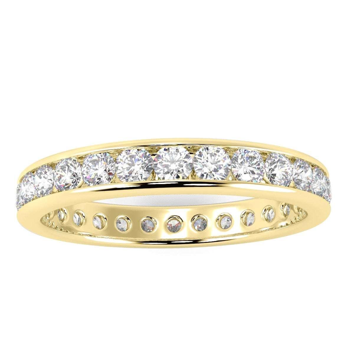 Best Offer ! D/VVS 1.00Ct Round Diamond Full Eternity Ring for Women's in Hallmarked Platinum / Gold