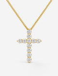 2.50ct Lab-Grown Round Diamond Cross Pendant Necklace in 9K Gold