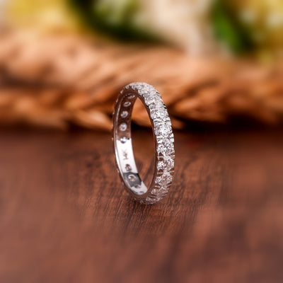 2.00Ct D/VS Round Diamond Micro Pave Set Full Eternity Ring in Hallmarked Platinum & 18k Gold