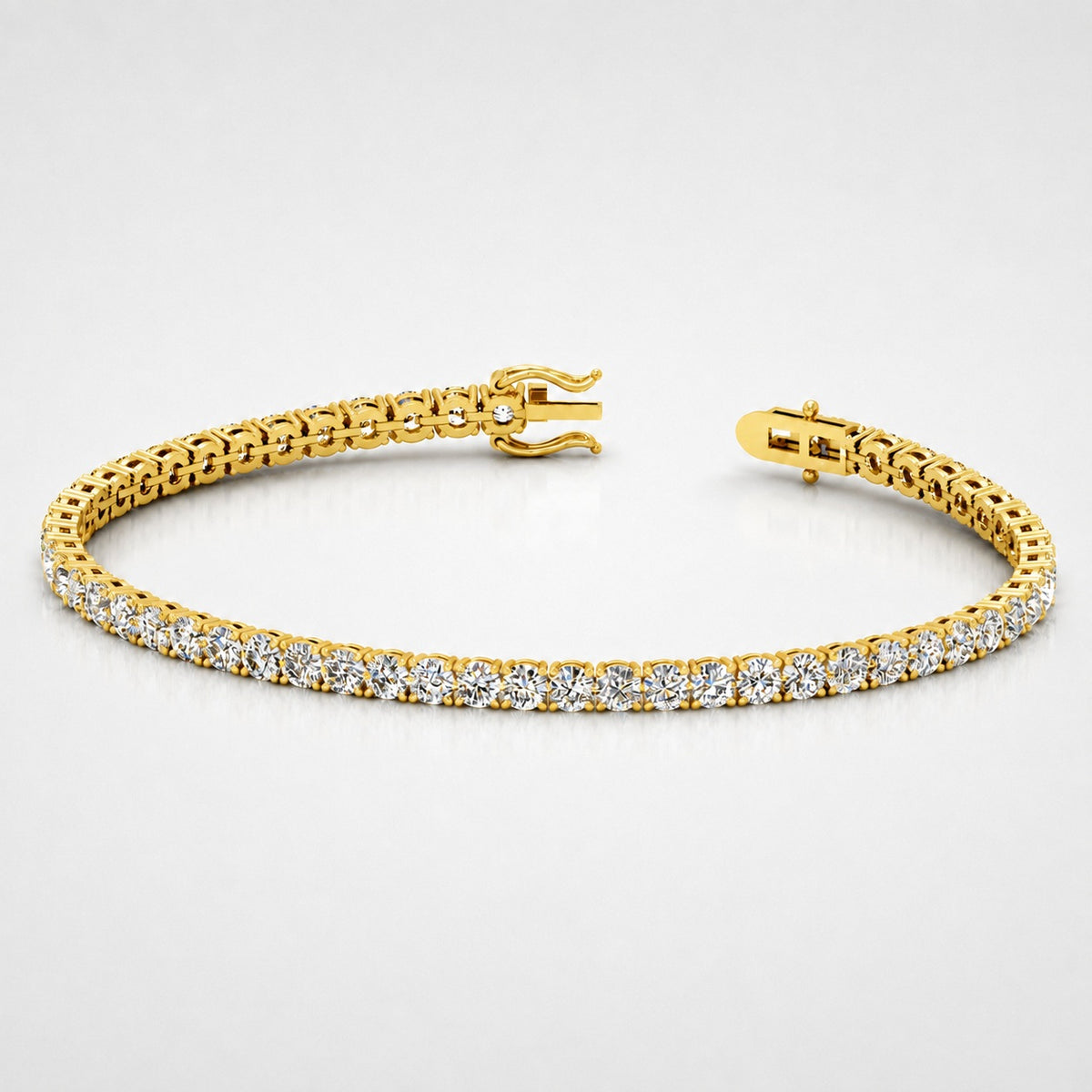 UK Hallmarked 100% Natural 5.00Ct Round Diamond Claw Set Tennis Bracelet 9k 'Gold