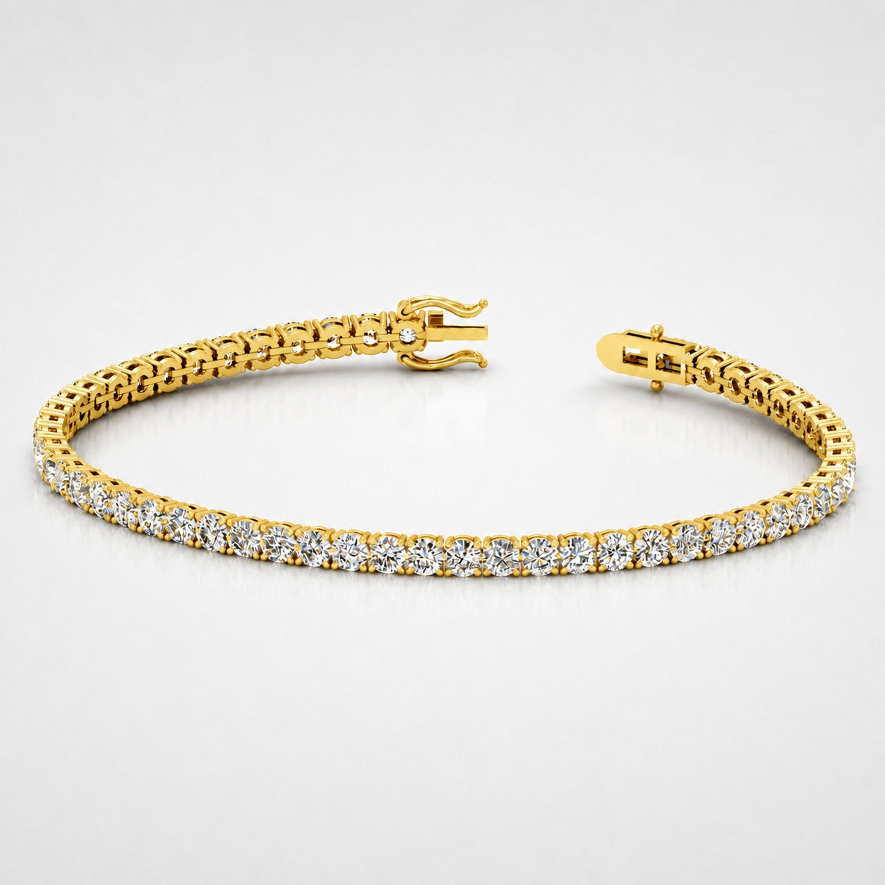 Four Claw Setting 6.00 Carat 100% Natural Round Dimaonds Tennis Bracelet 9k'Gold