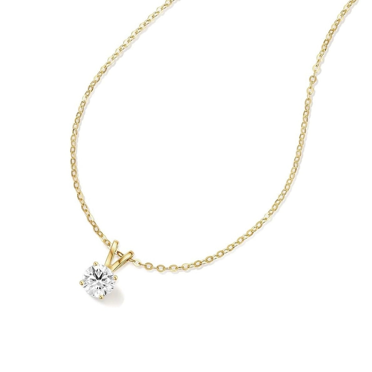 GIA Certified Round Natural Diamond Solitaire Pendant in Gold (0.30–1.00CT)