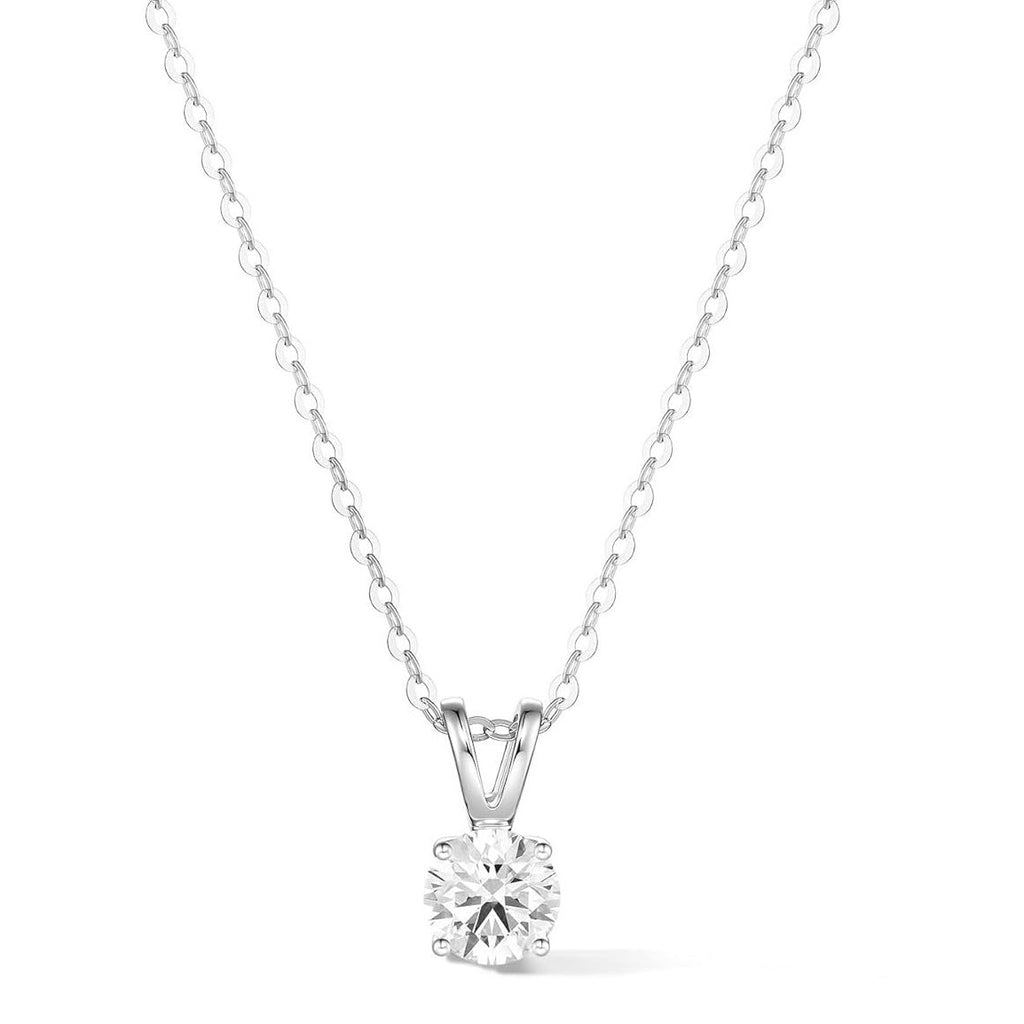 GIA Certified Round Natural Diamond Solitaire Pendant in Gold (0.30–1.00CT)