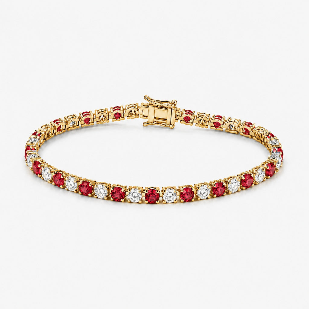 5.00ct Round Diamond Tennis Bracelet - 9k Yellow Gold