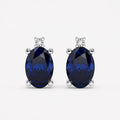 0.60 Ct Sapphire & Diamond Designer Earrings in White Gold