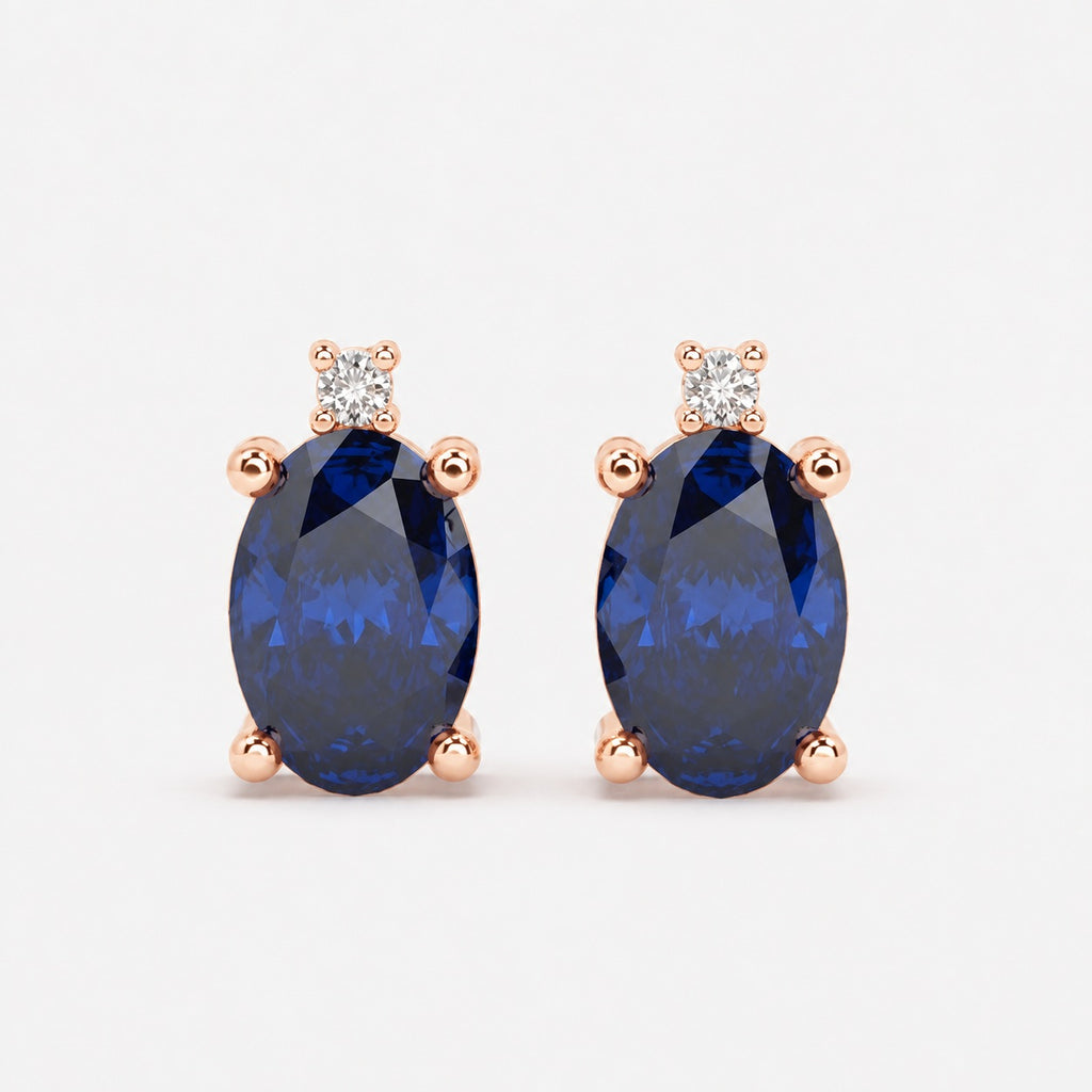 0.60 Ct Sapphire & Diamond Designer Earrings in White Gold