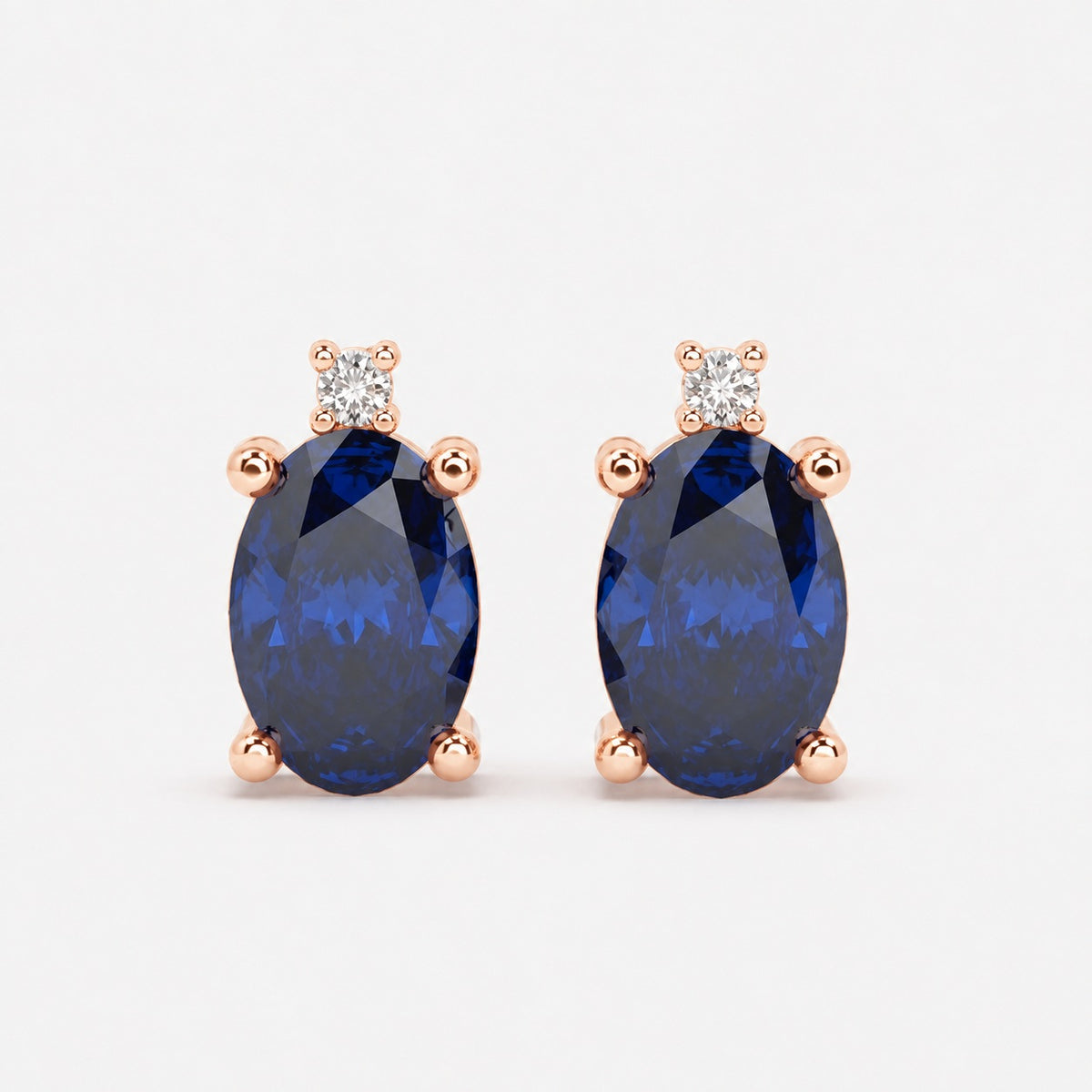 0.60 Ct Sapphire & Diamond Designer Earrings in White Gold