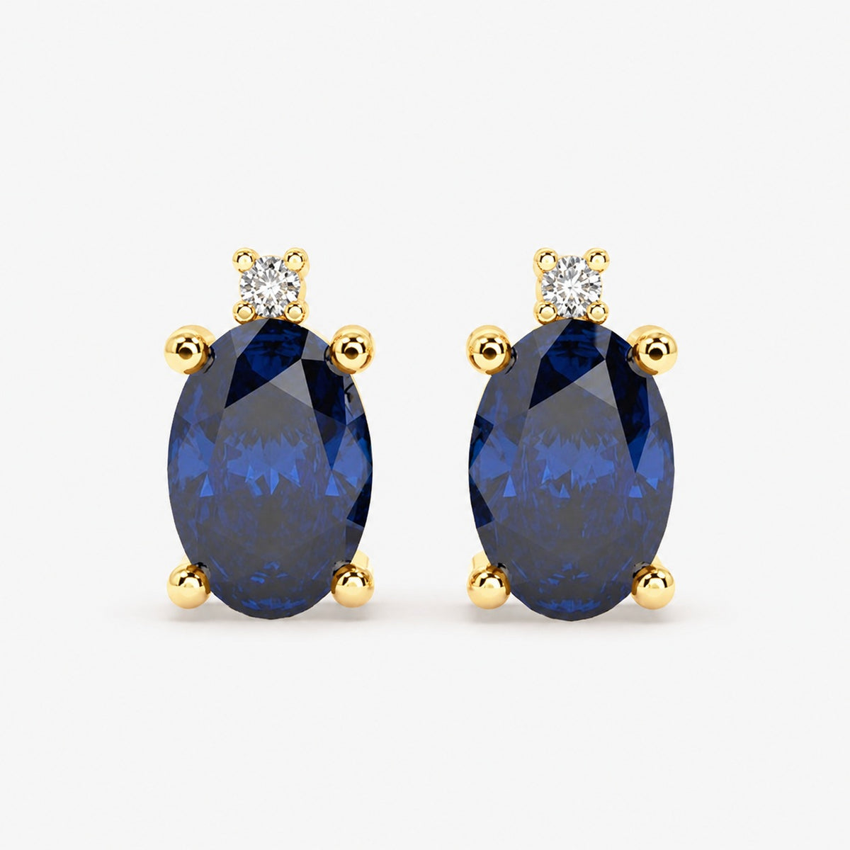 0.60 Ct Sapphire & Diamond Designer Earrings in White Gold