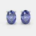 2.00ct AAA Quality Diamond Cut Tanzanite Stud Earring White Gold