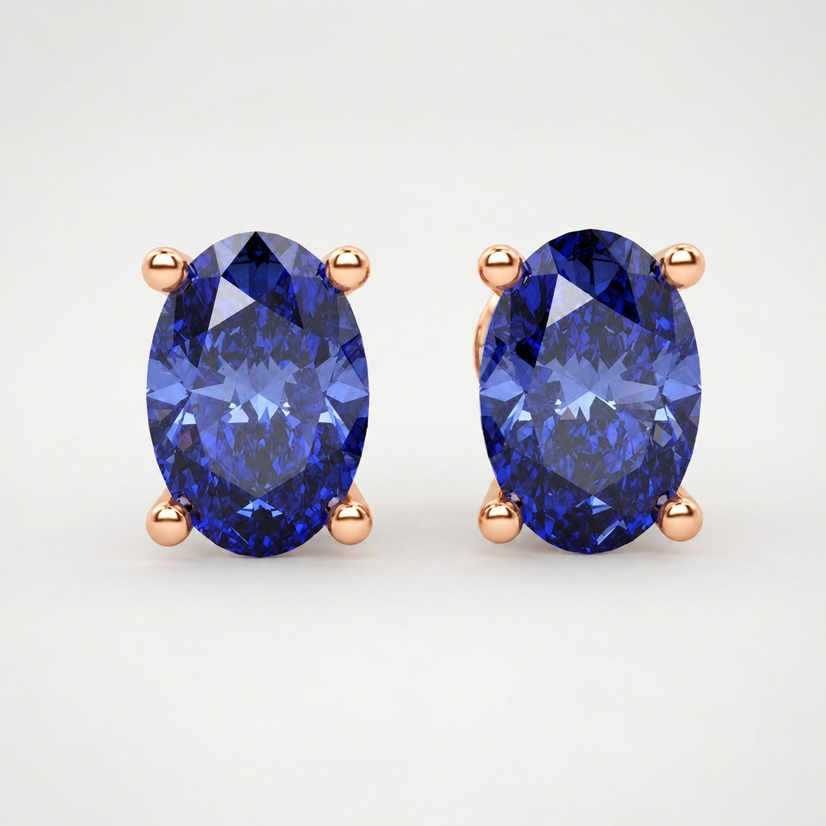 2.00ct AAA Quality Diamond Cut Tanzanite Stud Earring White Gold