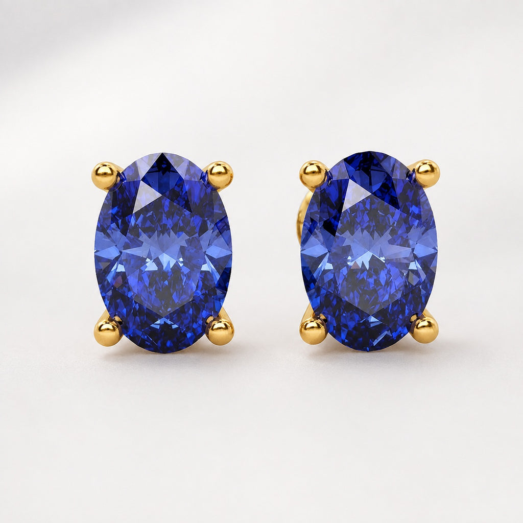 2.00ct AAA Quality Diamond Cut Tanzanite Stud Earring White Gold