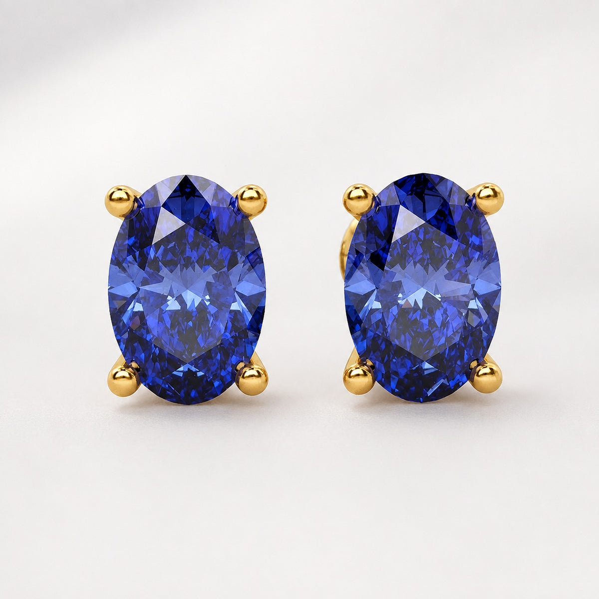 2.00ct AAA Quality Diamond Cut Tanzanite Stud Earring White Gold