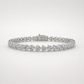 Round lab-grown diamond three-prong tennis bracelet