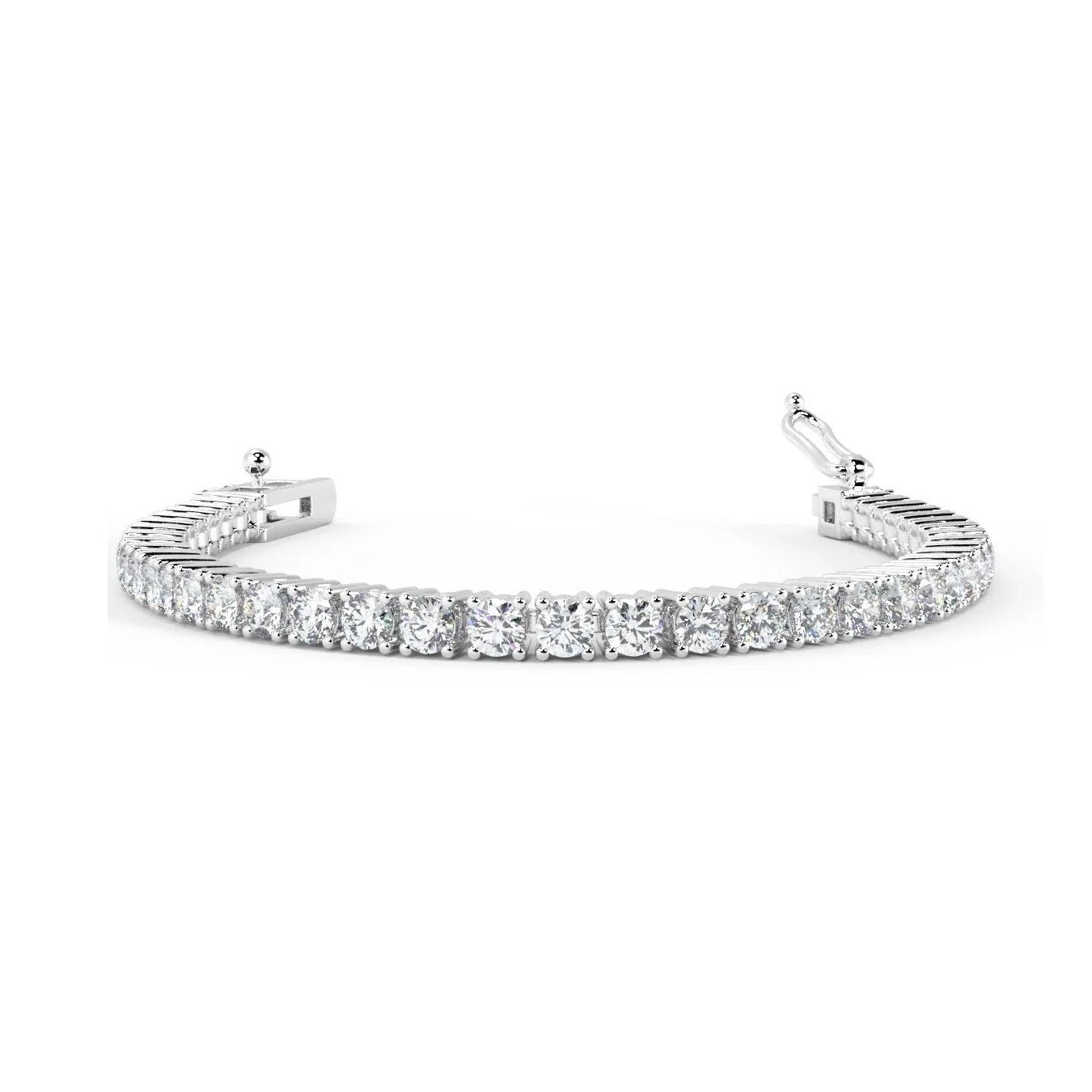 D/VVS Round Diamonds Tennis Bracelet In Platinum (3.00-10.00 CT)