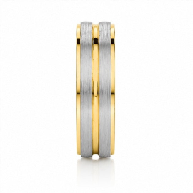 Men’s Two-Tone Wedding Ring in 18K Gold