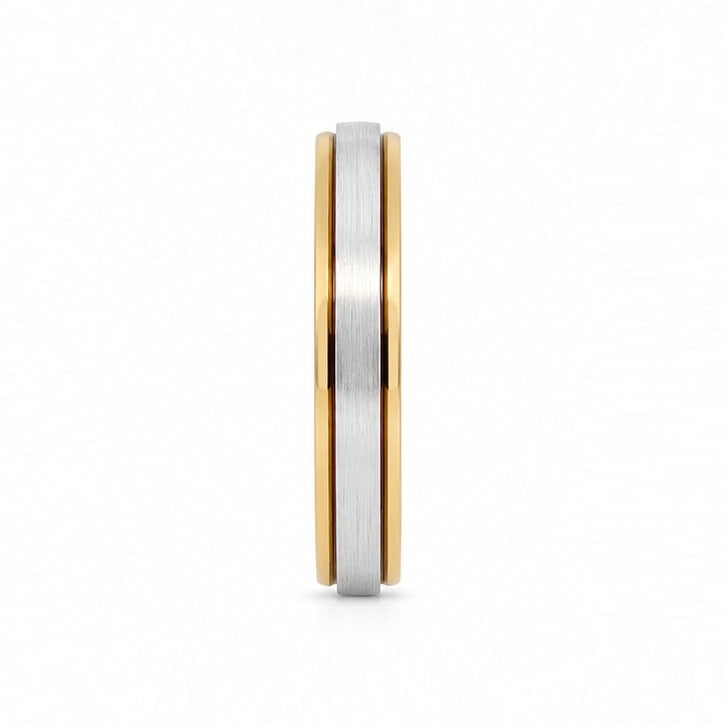 Men’s Two-Tone Wedding Ring in 18K Gold – 4mm