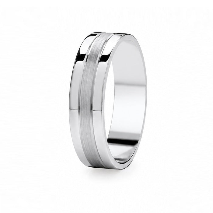 Men’s 5mm Wedding Ring in White Gold