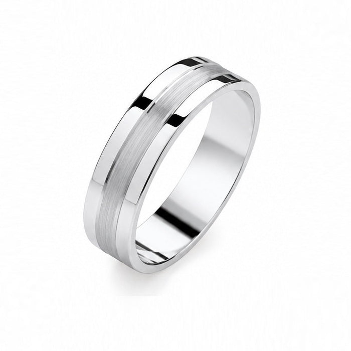 Men’s 5mm Wedding Ring in White Gold