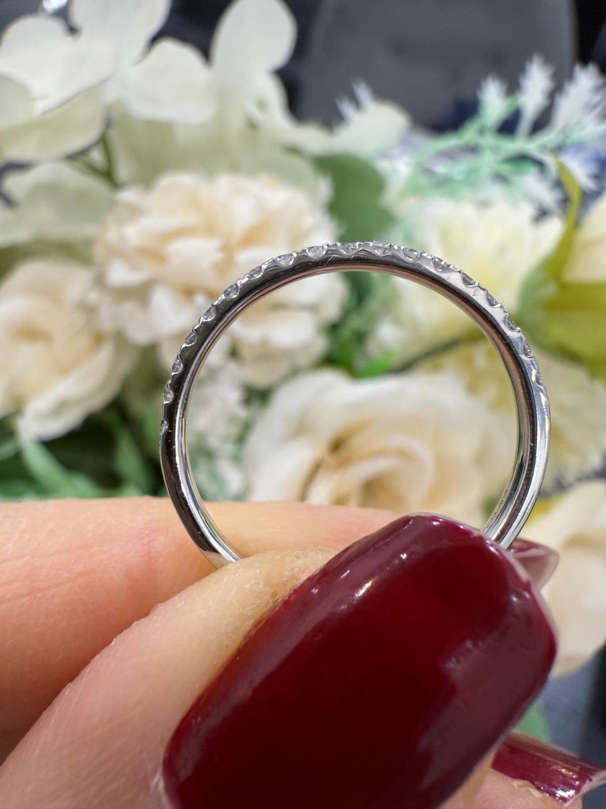 1.00Ct D/VVS Lab Grown Round Diamond Half Eternity Ring in 9k White Gold
