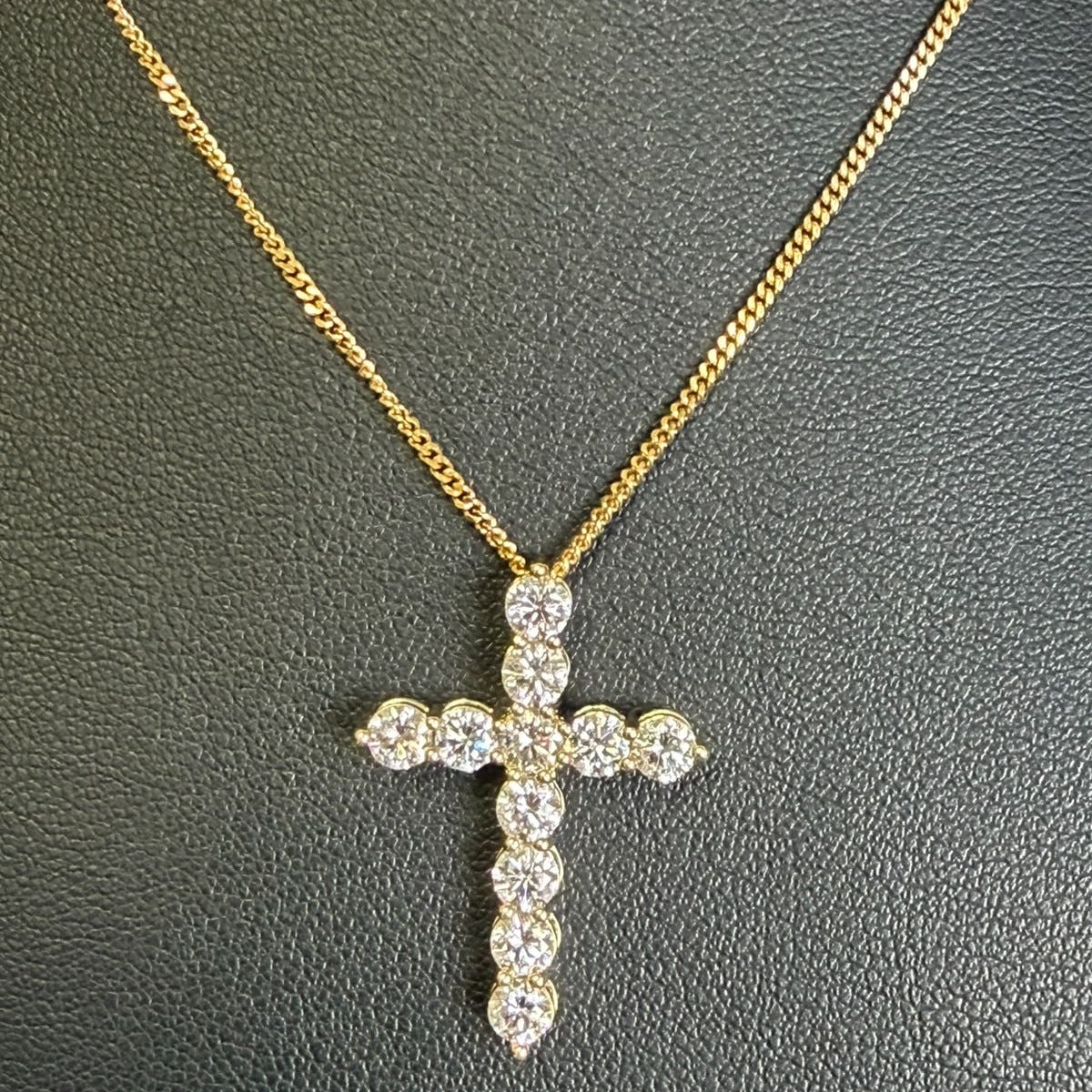 2.50 Carat Lab Grown Round Diamond Cross Pendant 9k 'Gold