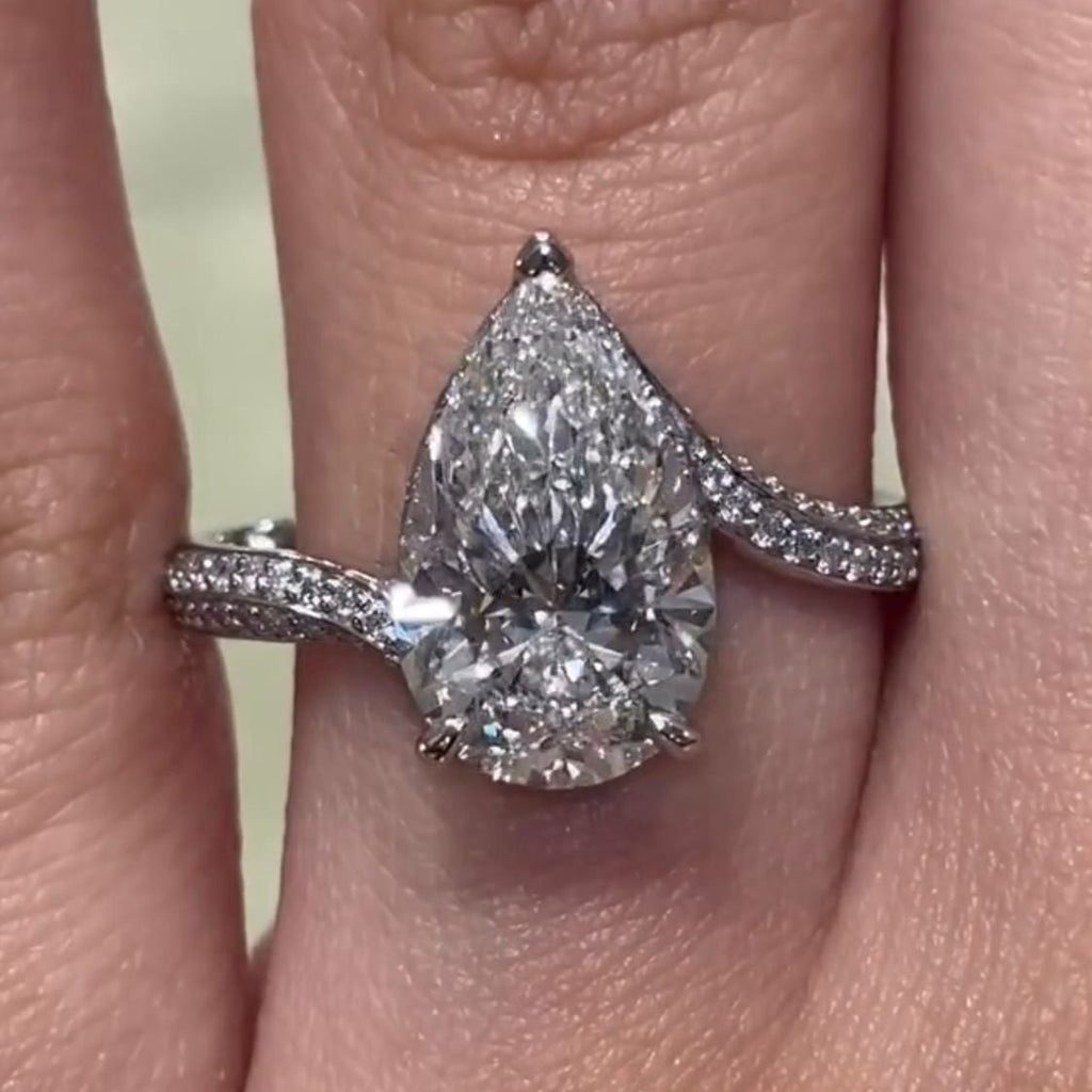4.50Ct Pear Diamond Engagement Ring Platinum