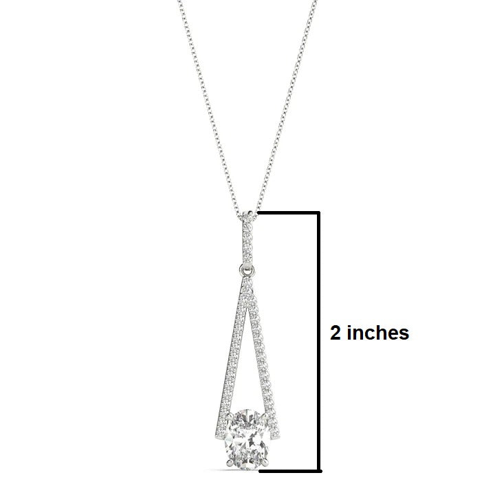 Customize - 1.50Ct Oval & Round Lab-Grown Diamond Designer Pendant with Chain