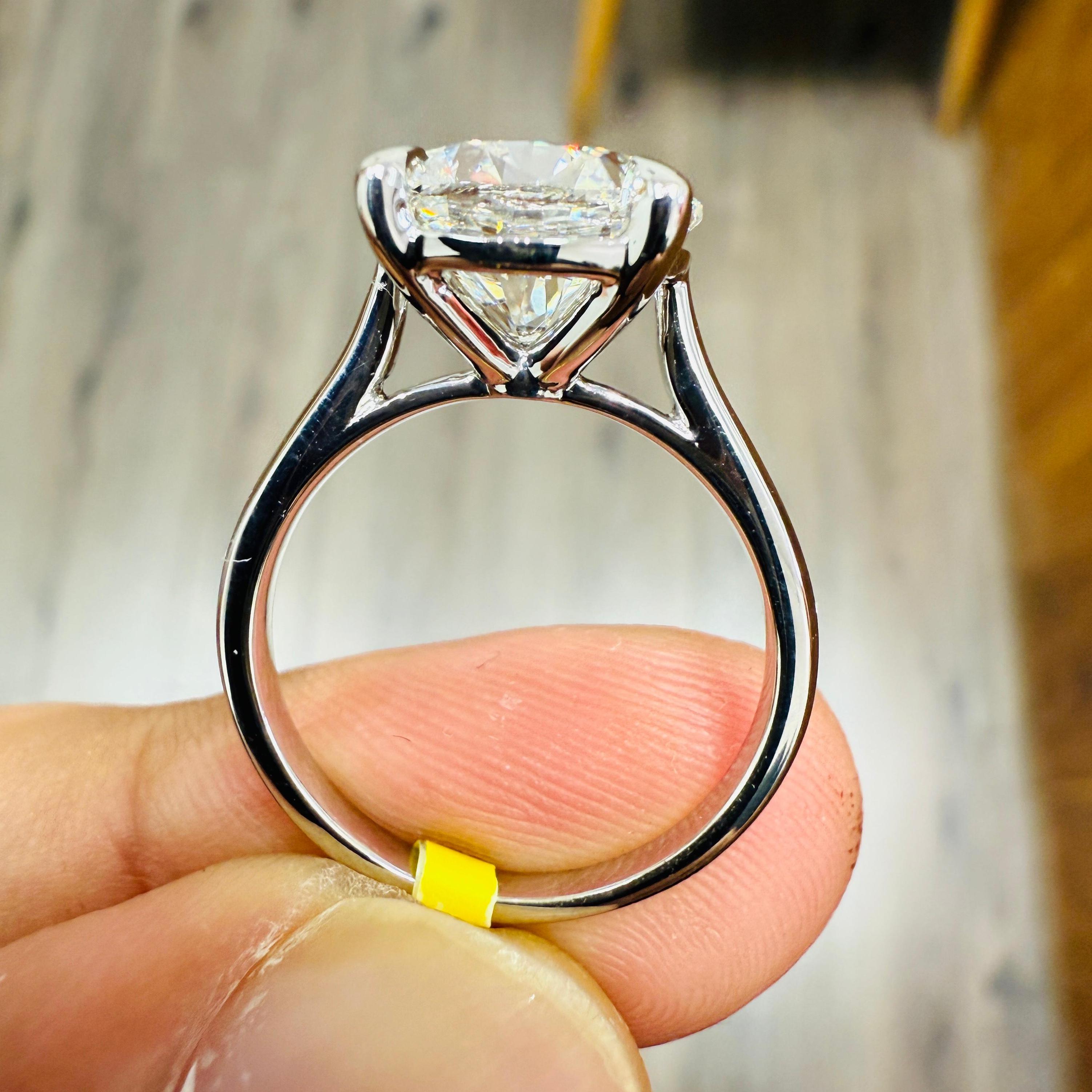 Huge Round Diamond Solitaire Engagement Ring in Platinum 2.00Ct - 3.00Ct