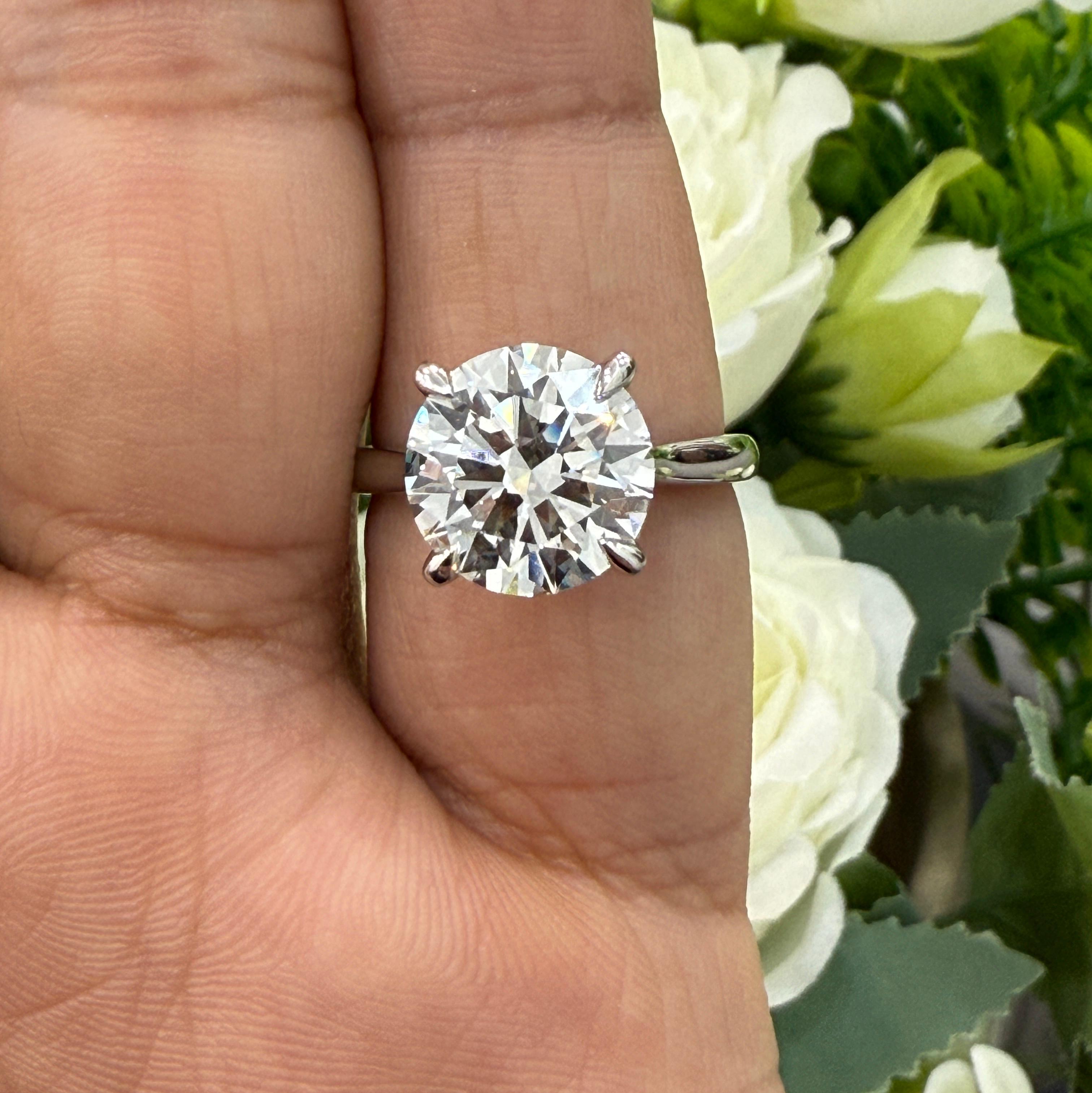 Huge Round Diamond Solitaire Engagement Ring in Platinum 2.00Ct - 3.00Ct