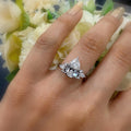 2.00CT IGI Certified Lab Pear Diamond Engagement Ring with Side Stones in Platinum