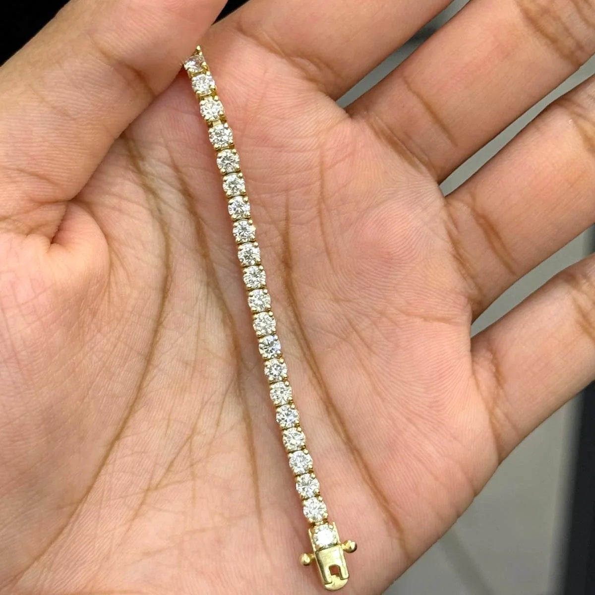 5.00Ct 100% Natural Round Diamond Tennis Bracelet in White / Yellow Gold