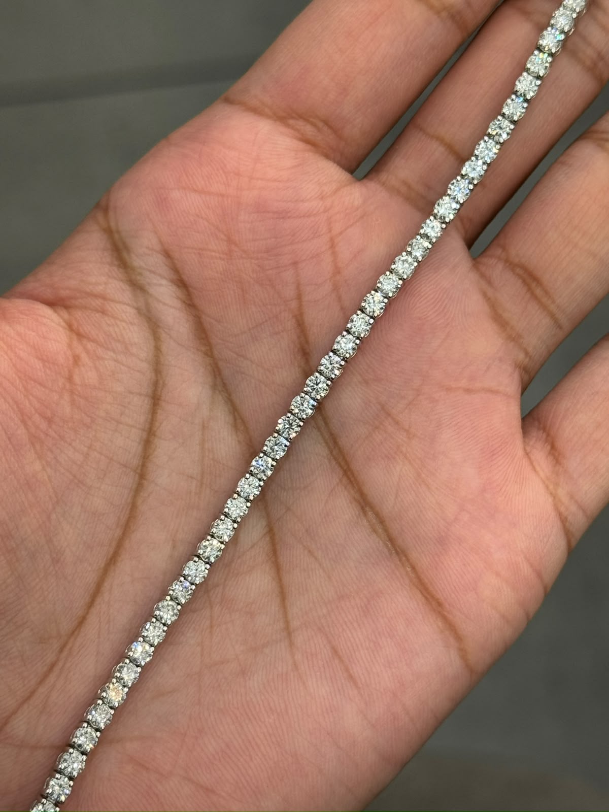 5.00 Carat 100% Natural Round Diamond D/VS Tennis Bracelet 950 Platinum