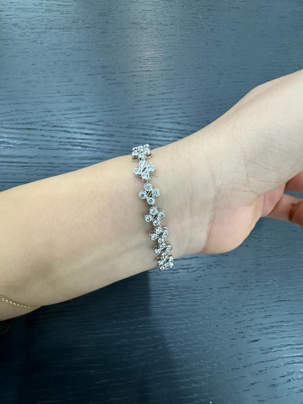 UK Hallmarked 5.00Ct Round Diamond Tennis Bracelet 100% D/VS Natural 18K White Gold