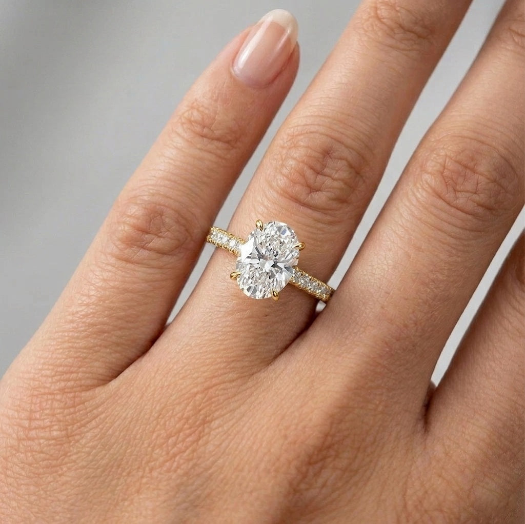 GIA Certified 1.80CT G/SI1 Oval With Side Diamond Engagement Ring In Platinum 950