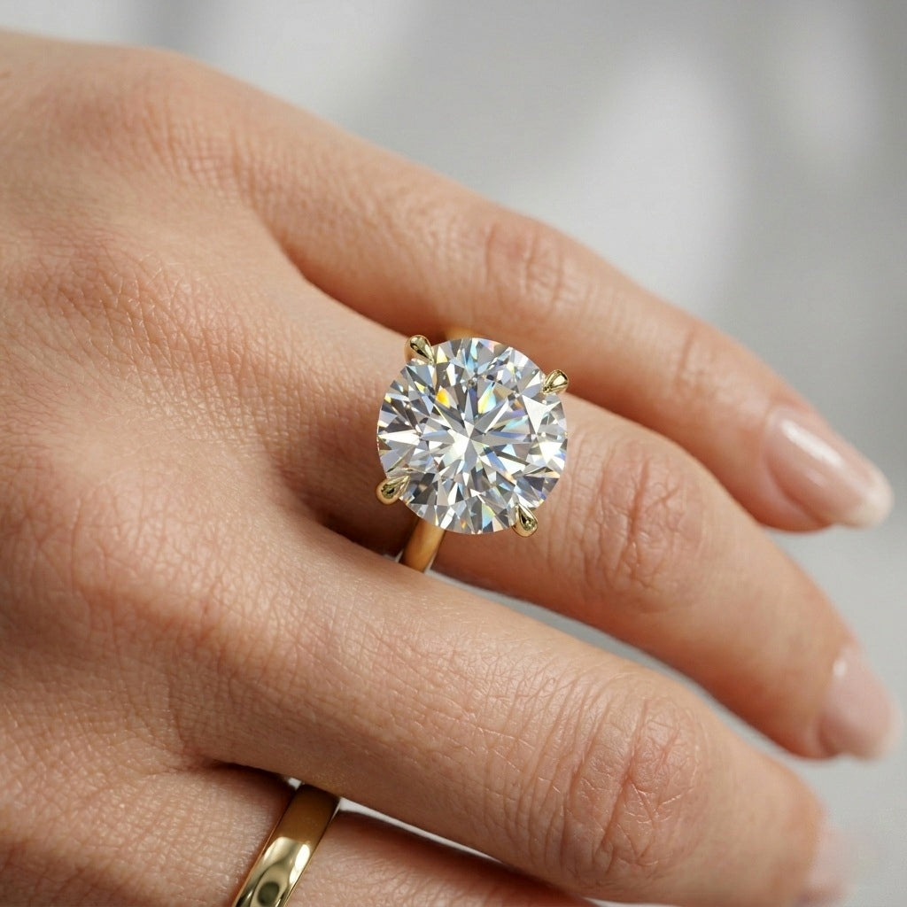 Clearance Certified 5.00Ct Round Diamond Solitaire Engagement Ring - E-F/VS