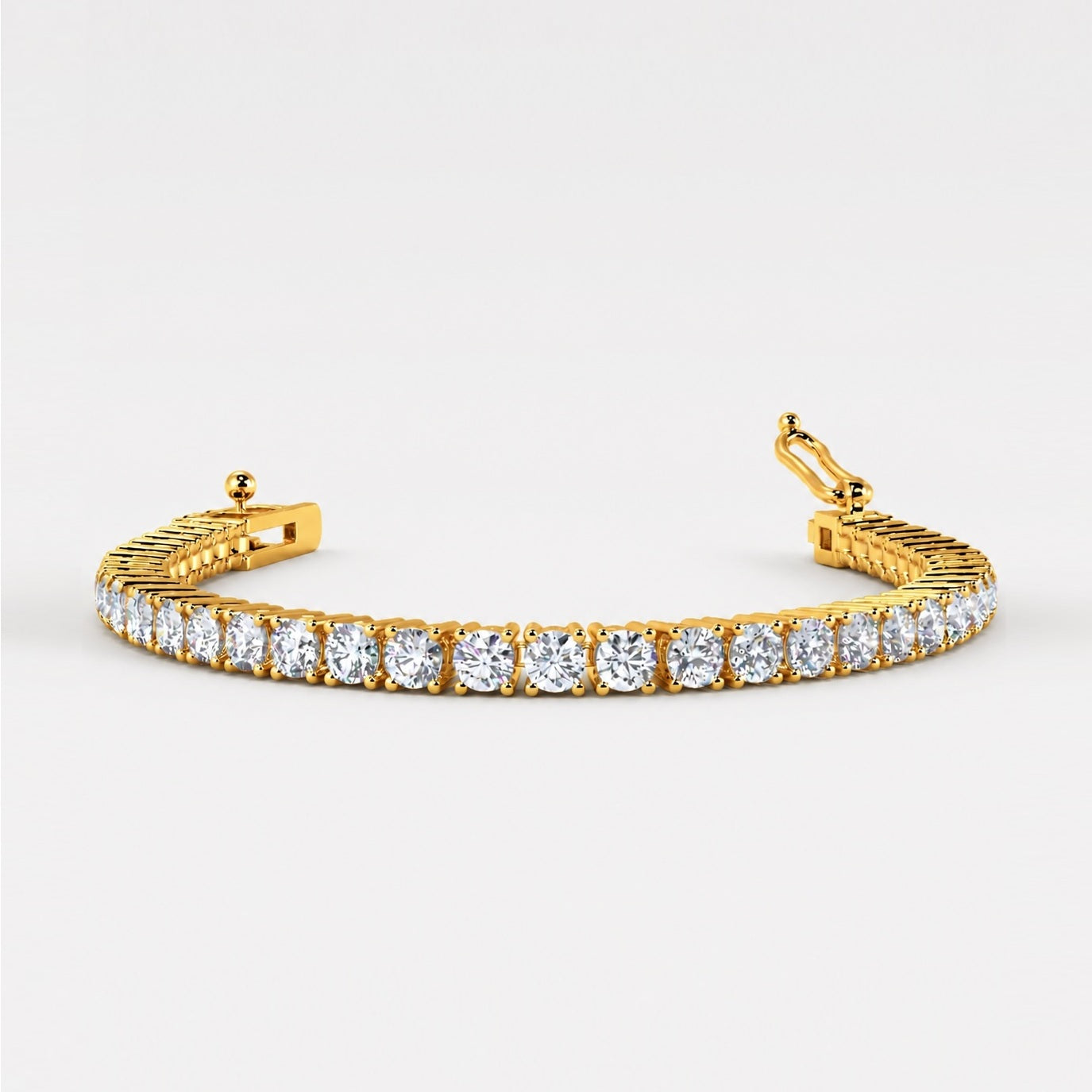 D/VVS Lab Grown Round Diamond Tennis Bracelet (3.00–40.00CT)