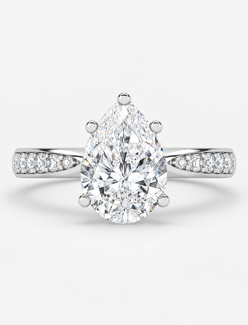 Pear Diamond Engagement Ring Platinum Labgrown 3.25 Ct Solitaire