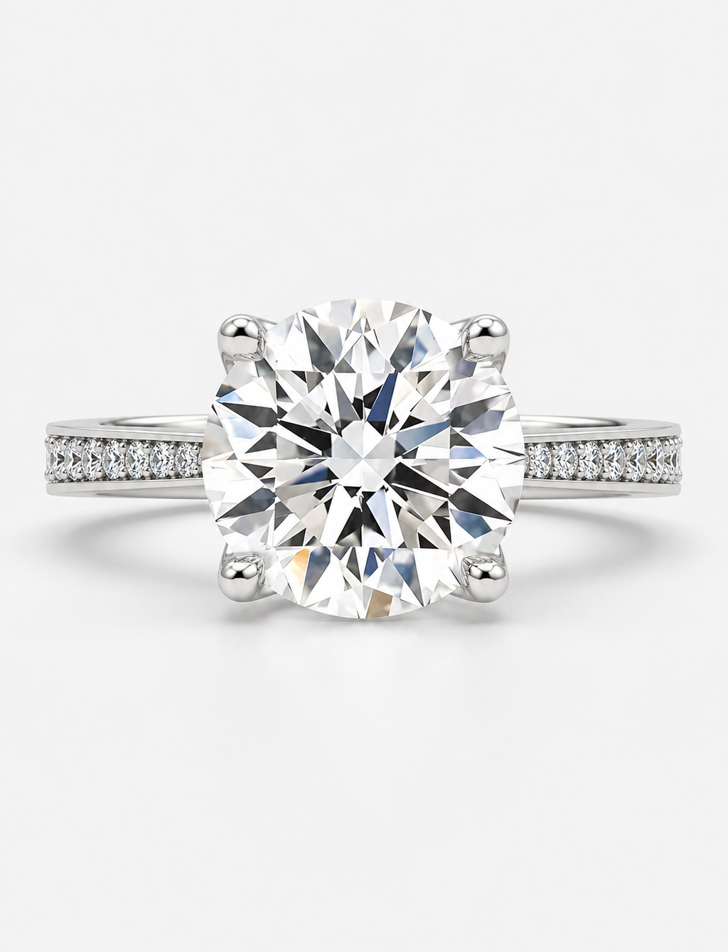 5.15CT Lab Grown Solitaire Round Diamond Engagement Ring Platinum