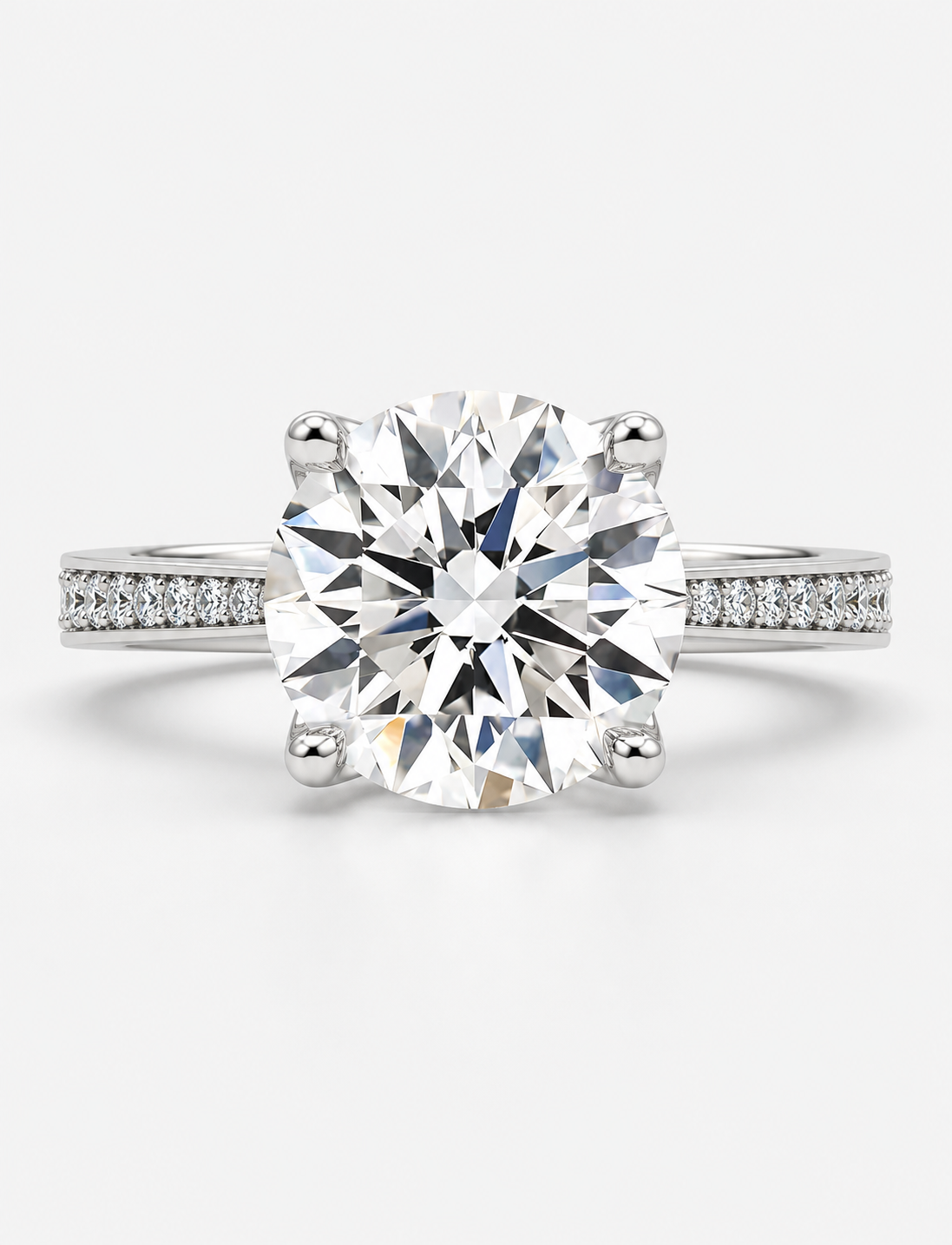 5.15CT Lab Grown Solitaire Round Diamond Engagement Ring Platinum