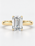 Emerald Diamond Engagement Ring 18k Yellow Gold Labgrown 3 Ct Solitaire