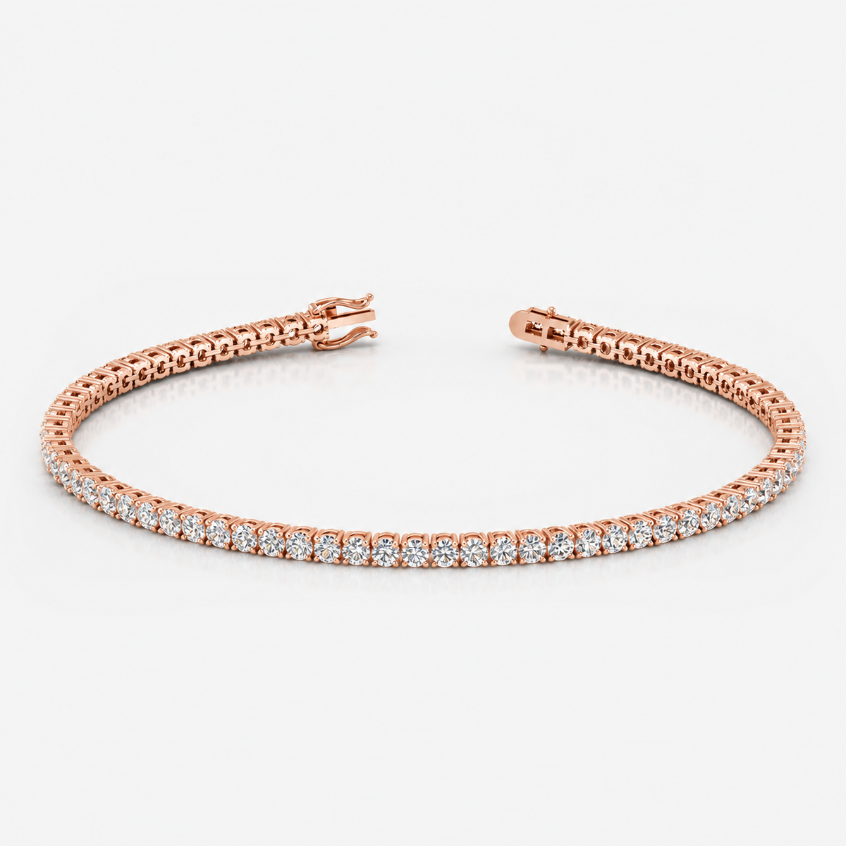 3.00ct Round Diamond Tennis Bracelet - 9k Rose Gold