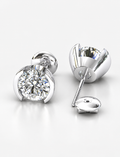 Certified D/VS 2.00Ct Round Diamond Stud Earrings in 18k Gold / Platinum
