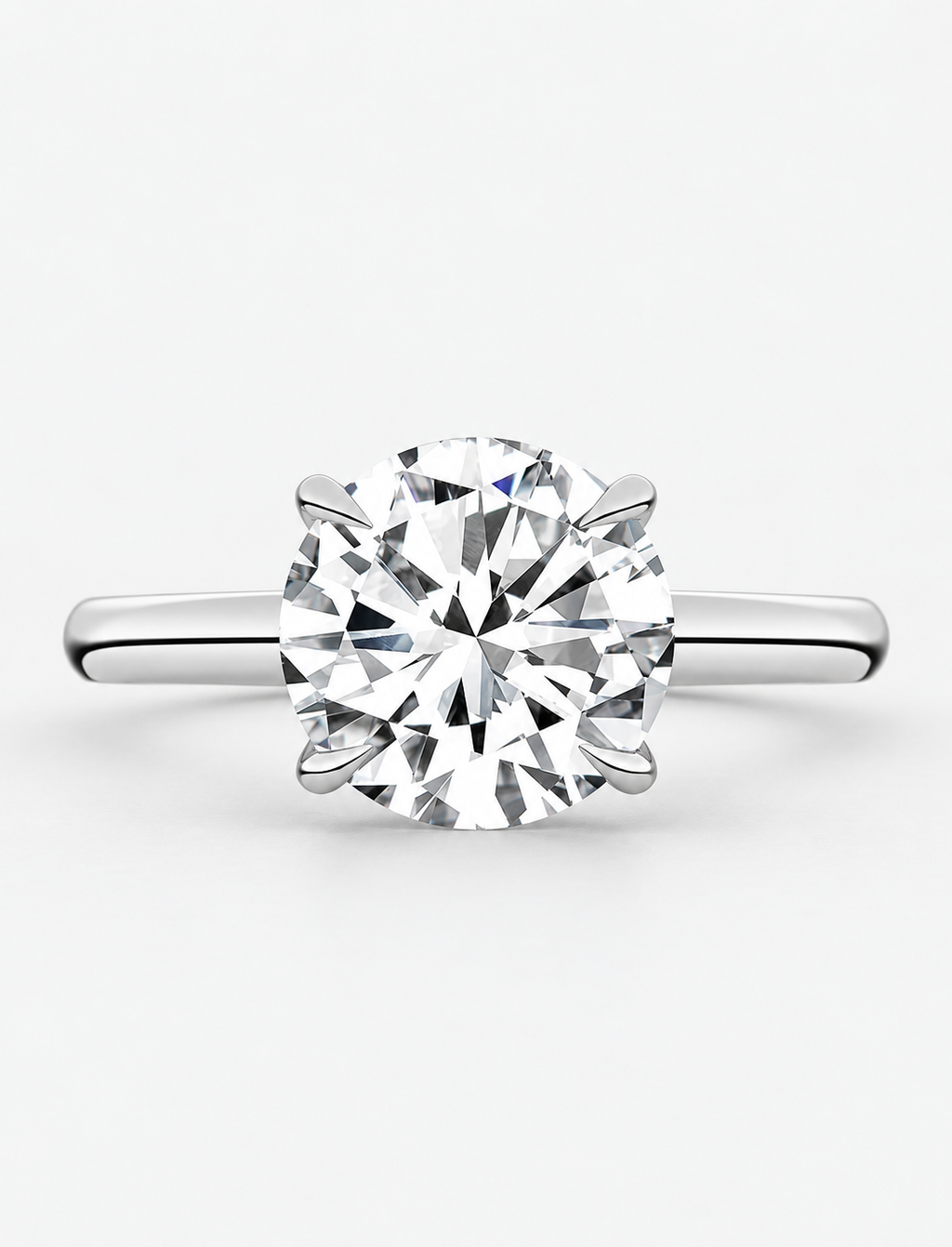 Round Diamond Engagement Ring Platinum Labgrown 3.15 Ct Solitaire