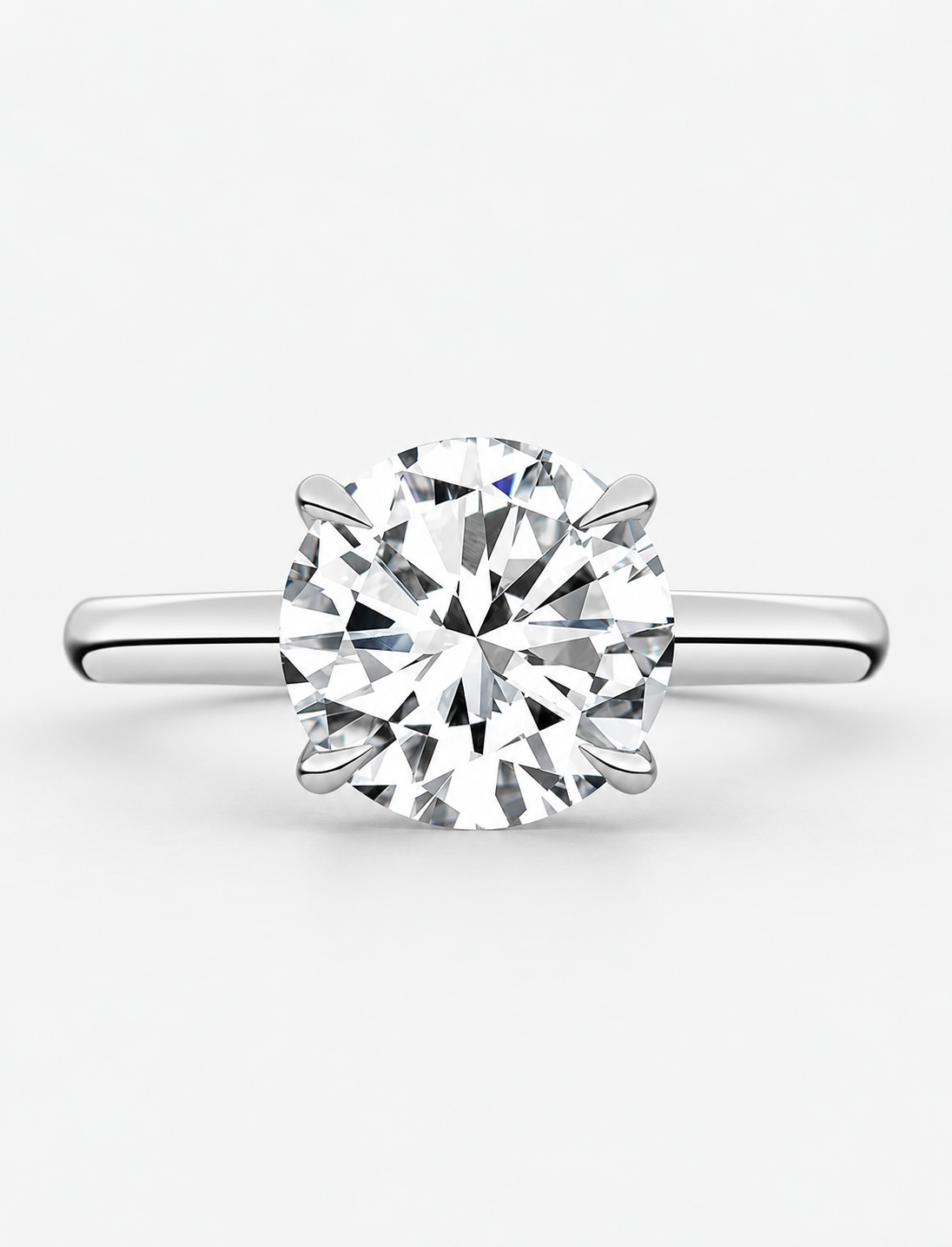 Round Diamond Engagement Ring Platinum Labgrown 3.15 Ct Solitaire