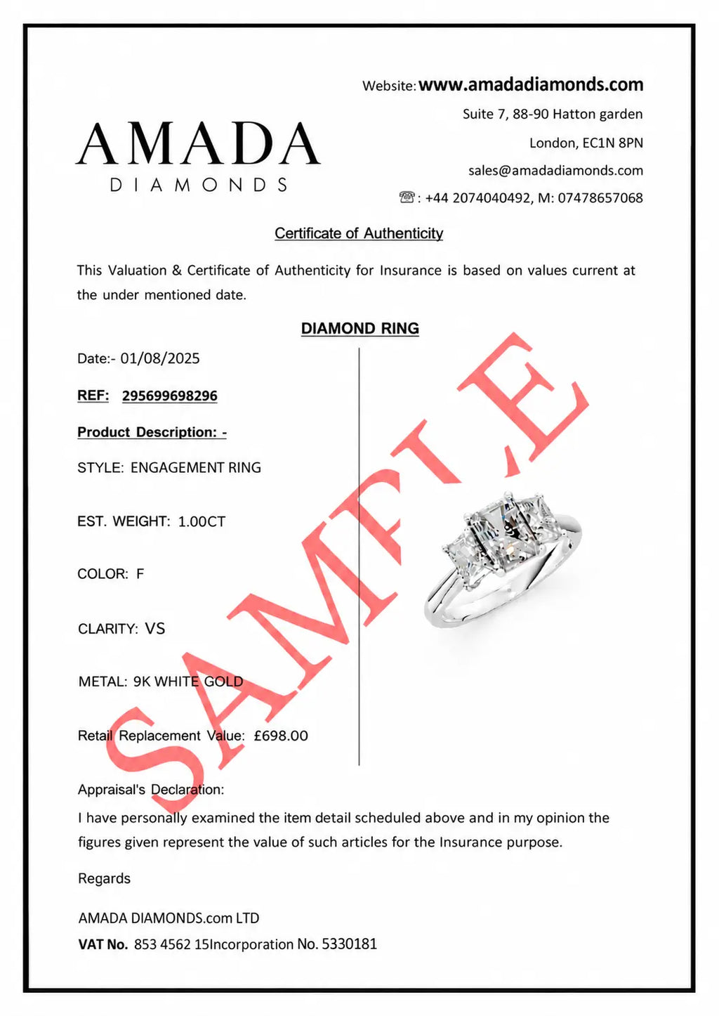 Amada Certificate